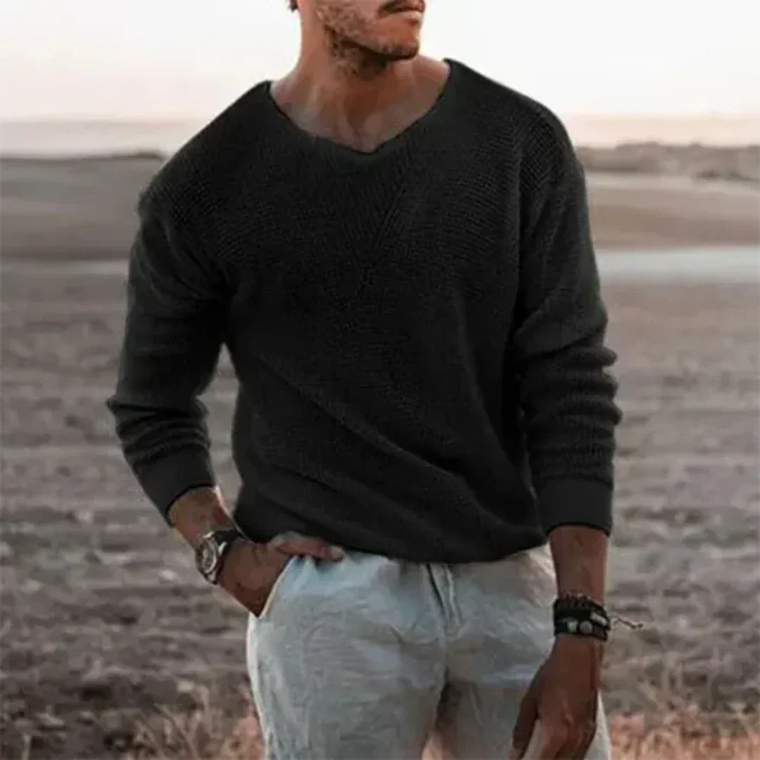 Herren Lässig Strick Pullover | Rundhalsausschnitt