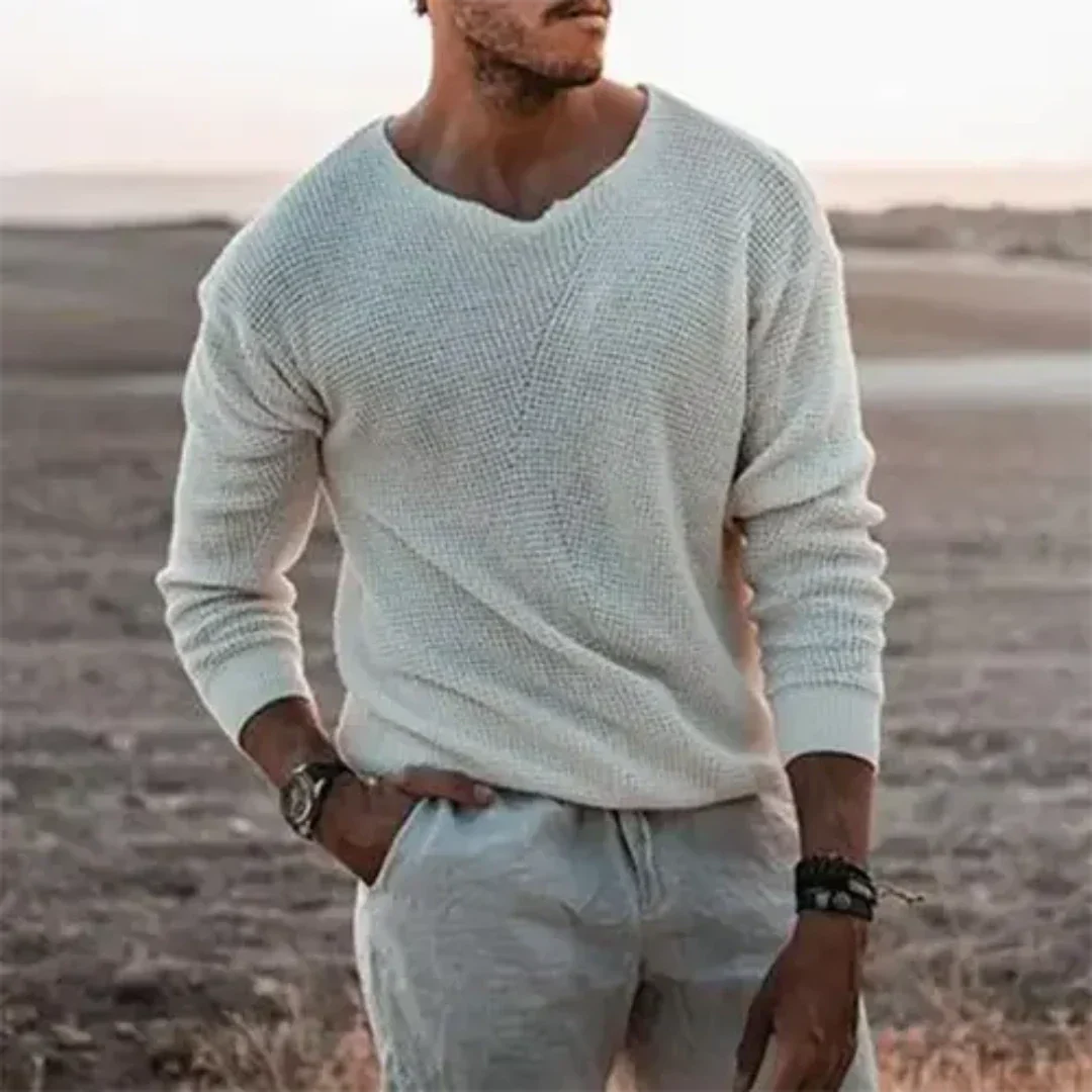 Herren Lässig Strick Pullover | Rundhalsausschnitt