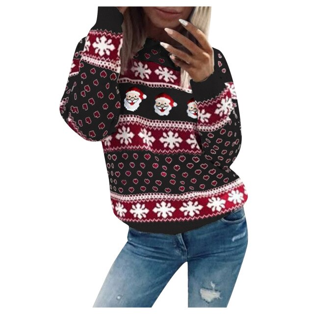 Ugly Xmas Pullover für Damen | Weihnachtsmann