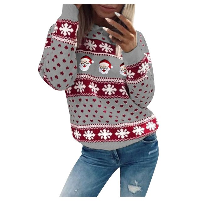 Ugly Xmas Pullover für Damen | Weihnachtsmann