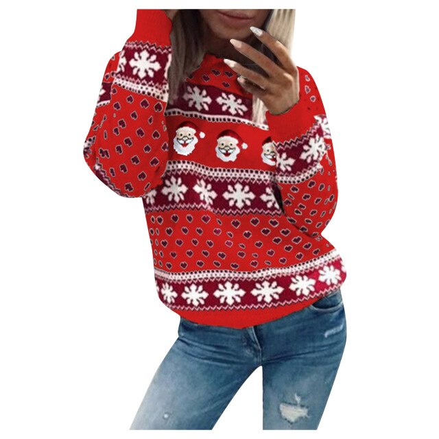 Ugly Xmas Pullover für Damen | Weihnachtsmann