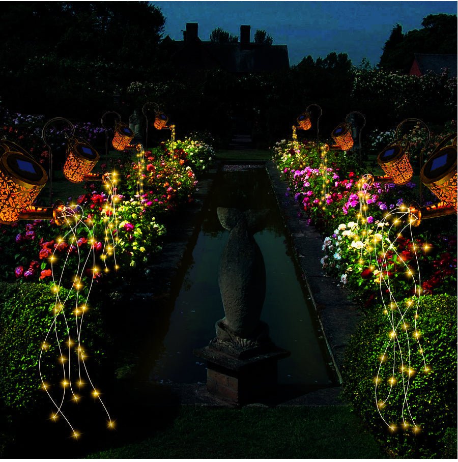 GlowGarden Solarleuchte mit dekorativer Lichterkette für stimmungsvolle Abende.