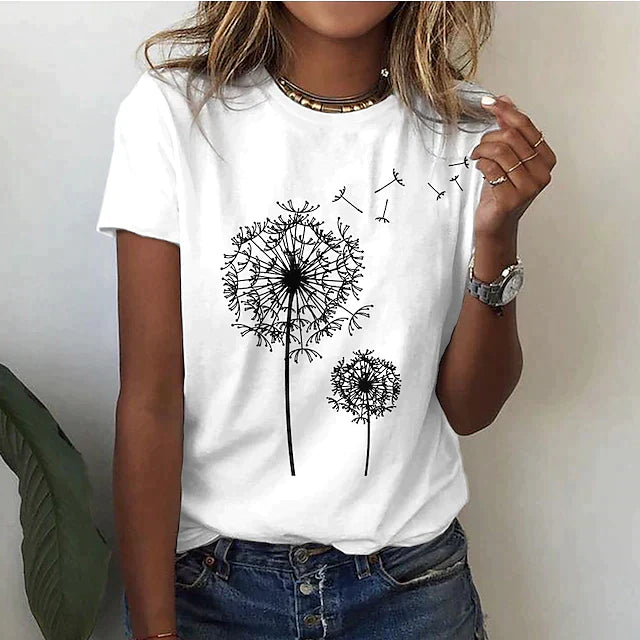 Kurzarm-Sommer-T-Shirt für Damen | Lässig