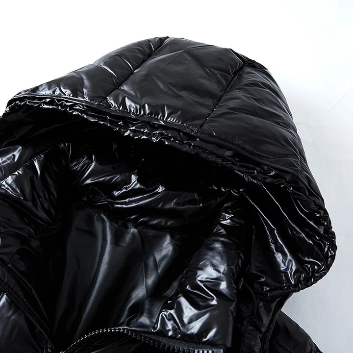 Herren Puffer Kapuze Langarm Jacke | Reißverschluss