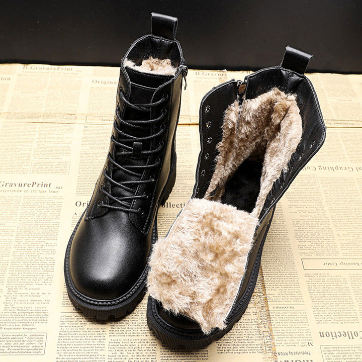 Runde Zehenkappe Winterstiefel Damen | Plattform