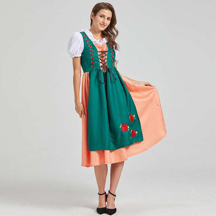 Damen Traditionelle kurze Ärmel Oktoberfest Dirndl Kleid