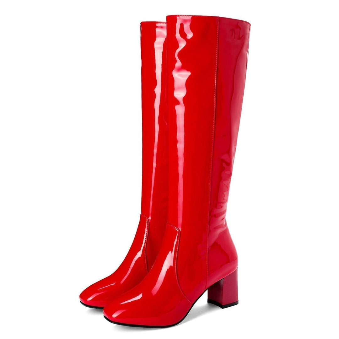 Glänzendes Winterstiefel Damen | Kniehoch