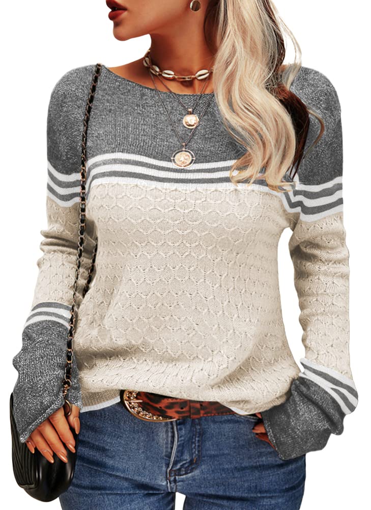 Damen Gestreift Pullover | Warme