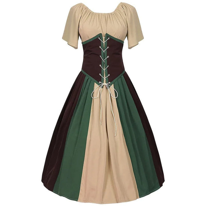 Damen Modische Puffärmel Oktoberfest Dirndl Kleid