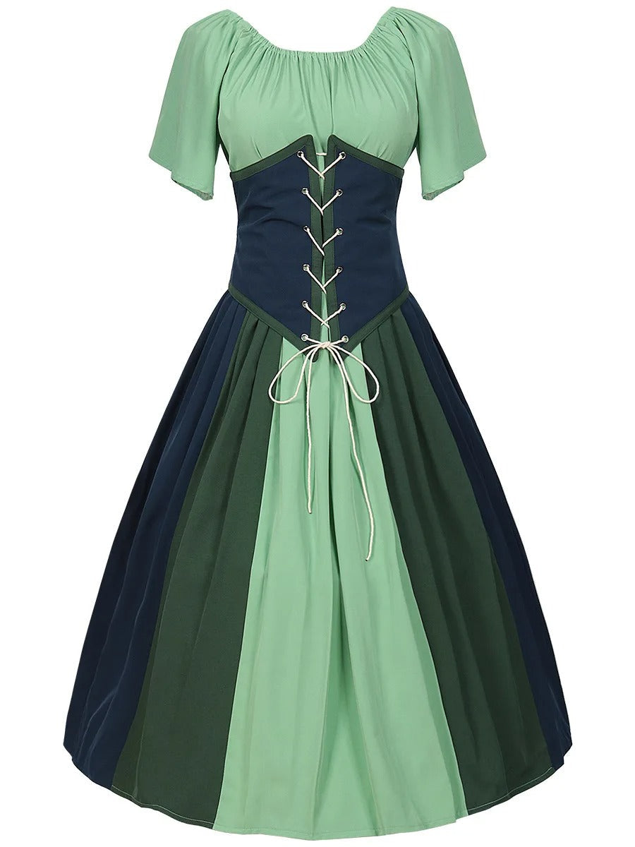 Damen Modische Puffärmel Oktoberfest Dirndl Kleid