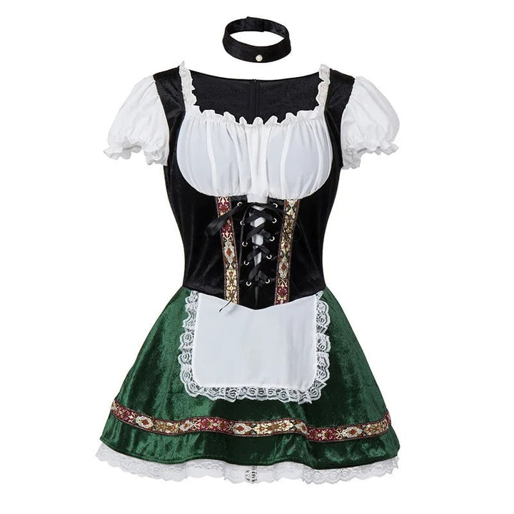 Damen Traditionell Kurze Ärmel Oktoberfest Dirndl Kleid