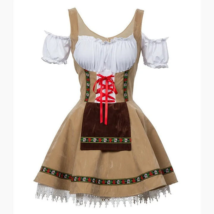 Damen Traditionell Kurze Ärmel Oktoberfest Dirndl Kleid