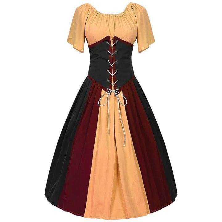 Damen Modische Puffärmel Oktoberfest Dirndl Kleid