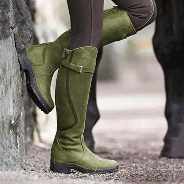 Kniehoch Winterstiefel Damen | Schnallenriemen