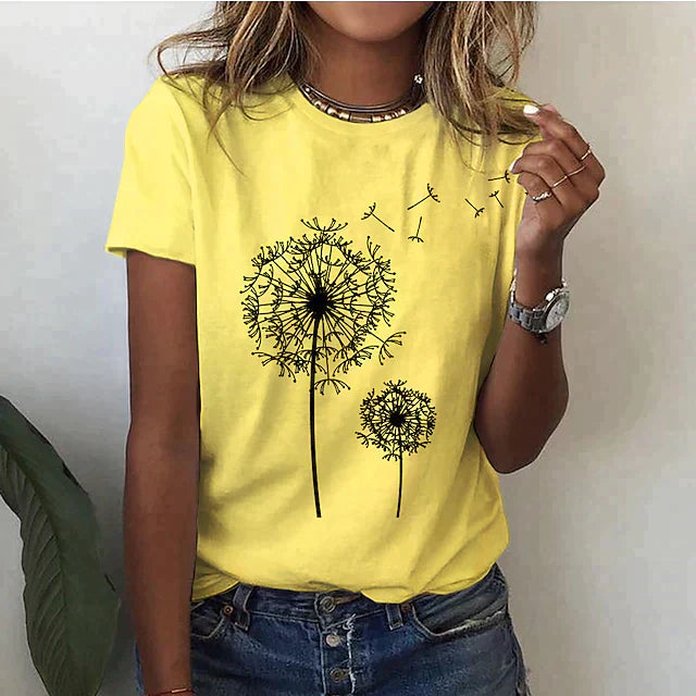 Kurzarm-Sommer-T-Shirt für Damen | Lässig
